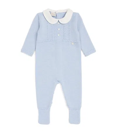 Paz Rodriguez Wool Knit All-in-one In Blue