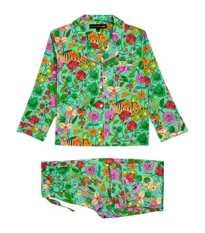 Karen Mabon Silk In The Greenhouse Pyjama Set In Green