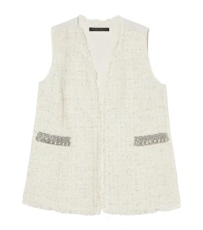 Marina Rinaldi Embellished Ginnico Waistcoat In White