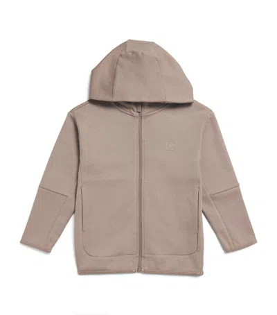 Emporio Armani Cotton-blend Zip-up Hoodie In Neutral