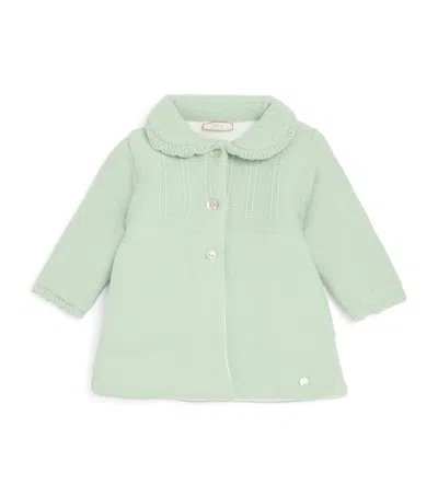 Paz Rodriguez Merino Wool Knitted Coat In Green