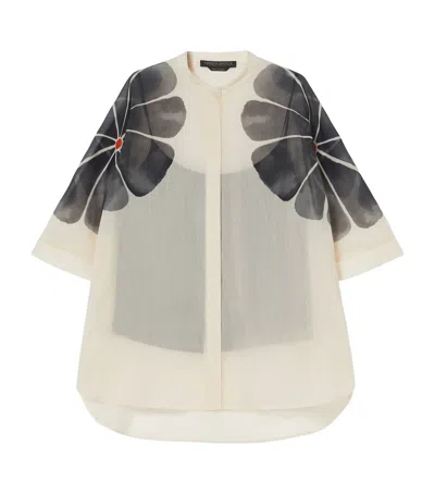 Marina Rinaldi X Maccapani Cotton-silk Daisy Blouse