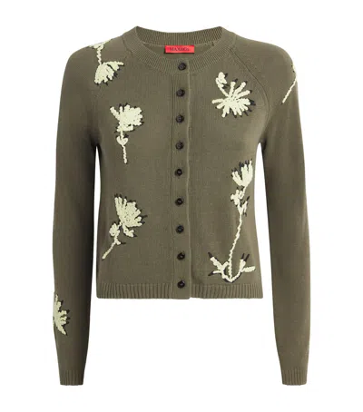 Max & Co Embroidered Jacquard Floral Cardigan