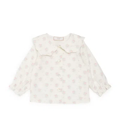 Paz Rodriguez Cotton Floral Blouse In Neutral