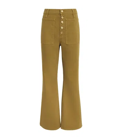 Ulla Johnson The Lou Button Fly Flare Jeans In Yellow
