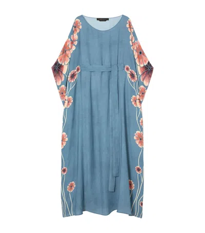 Marina Rinaldi X Maccapani Flowers Kaftan Maxi Dress In Multi