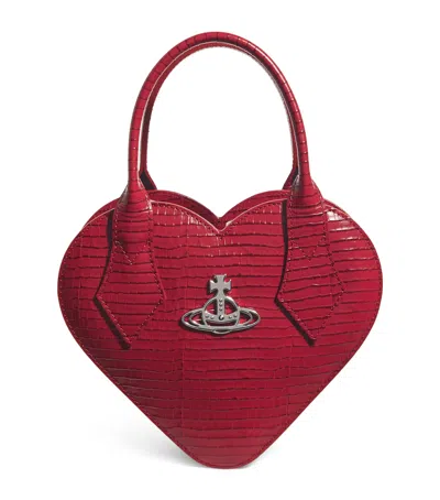 Vivienne Westwood Croc-embossed Leather Josephine Heart Cross-body Bag