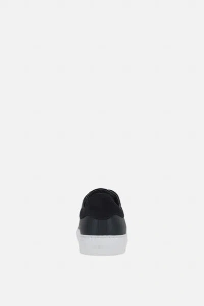 Axel Arigato 90 Clean Black Low Top Sneakers With Logo Lettering On The Side In Leather Man In Black