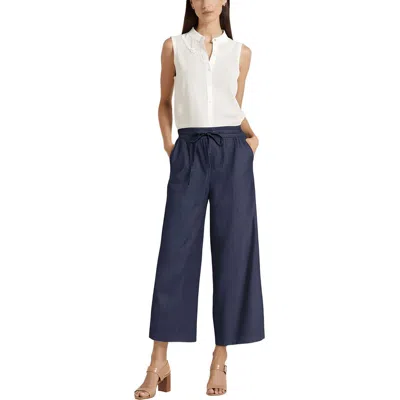 Nydj Jayne Womens High-rise Tencel Wide Leg Pants In Blue