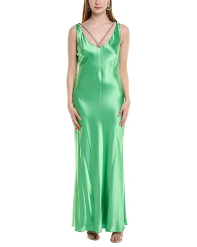 Issue New York Satin Maxi Dress In Green