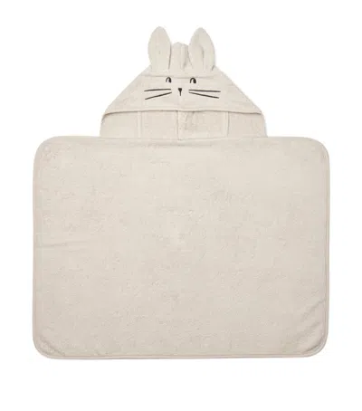 Liewood Hooded Vilas Rabbit Towel In Gray