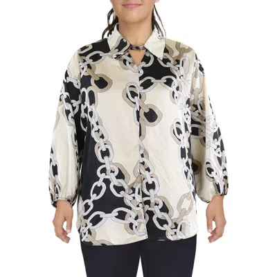 N By Nancy Womens Tunic Slit Blouse