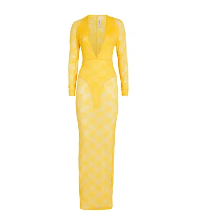 Alex Perry Lace Halter Maxi Dress