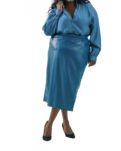 Never Fully Dressed Teal Vegan Leather Jaspre Skirt - Plus Size