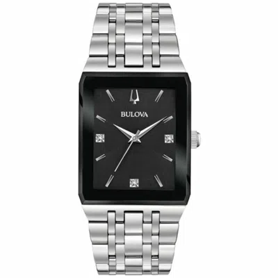 Bulova Quadra Mens Silver Tone Stainless Steel Bracelet Watch 96d145 In Metallic