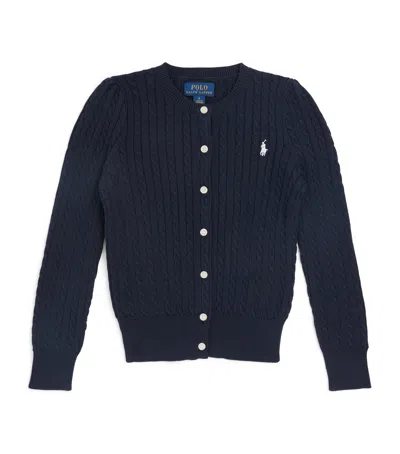 Ralph Lauren Cotton Cable-knit Cardigan In Black
