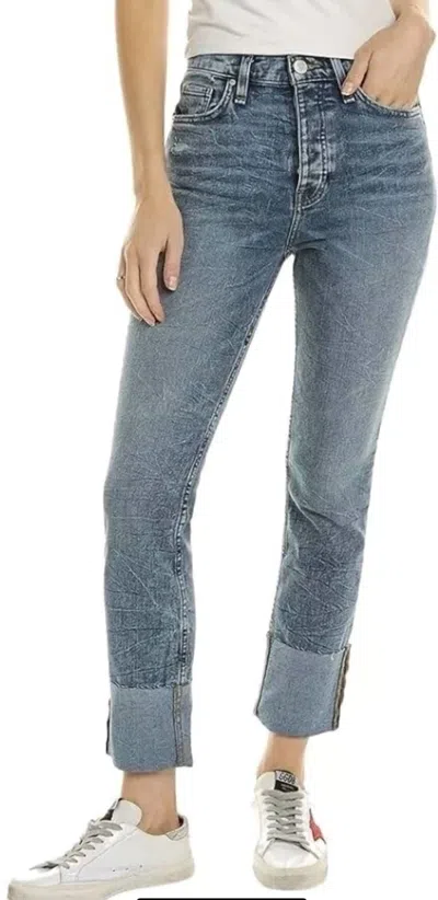 Hudson Holly High Rise Straight Ankle Jeans In Mineral Blue In Blue