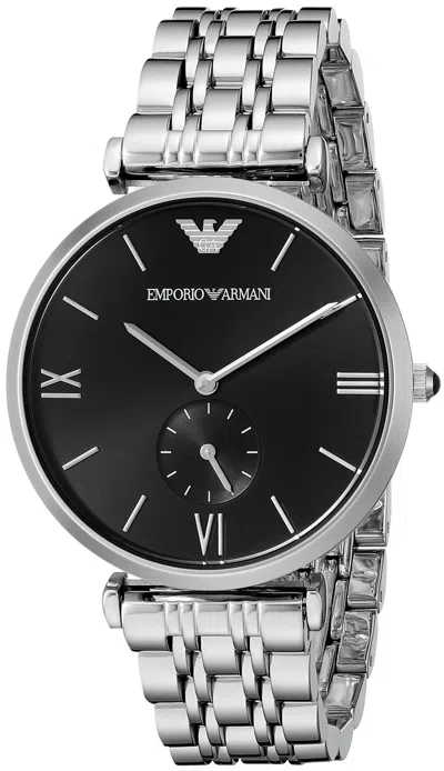 Emporio Armani Retro Stainless Steel Mens Watch In Metallic
