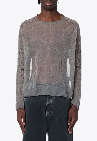 Our Legacy Semi-transparent Grey Sweater In Silk Blend