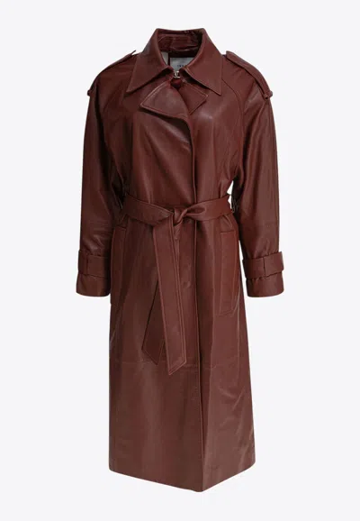 Ivy & Oak Mid-length Brown Leather Coat