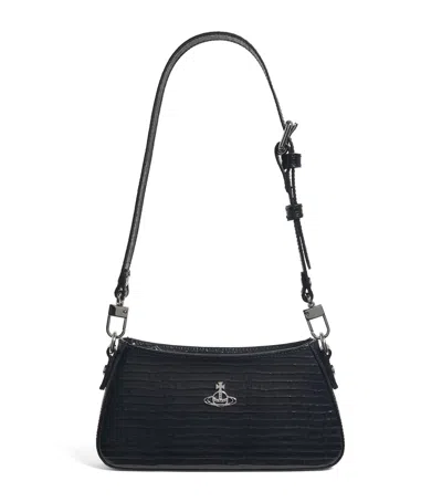 Vivienne Westwood Mens Black Tasha Leather Shoulder Phone Bag