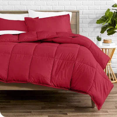 Hivvago All Season Super Soft Down Alternative Comforter Set Red In Red
