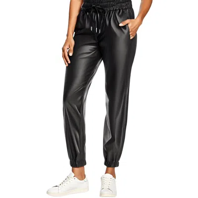 Blanknyc Womens Faux Leather Smocked Jogger Pants In Black