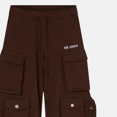 Attico Cotton Jersey Cargo Sweatpants In Burgundy