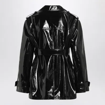 Chloé Belted Jacket In Shiny Coated Cotton In Black