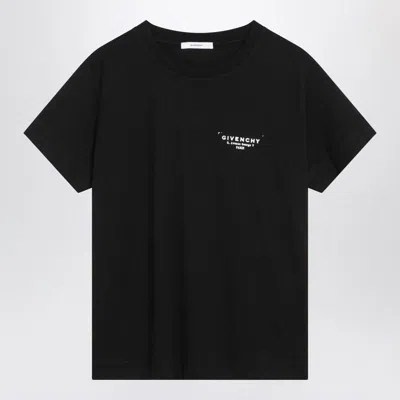 Givenchy Black Crewneck T-shirt With Logo Lettering On Front And Rear In Cotton Woman In Black