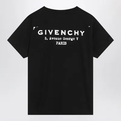 Givenchy Black Crewneck T-shirt With Logo Lettering On Front And Rear In Cotton Woman In Black