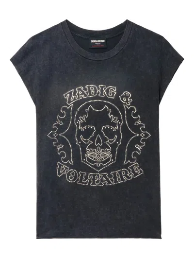 Zadig & Voltaire Skull Strass T-shirt In Black