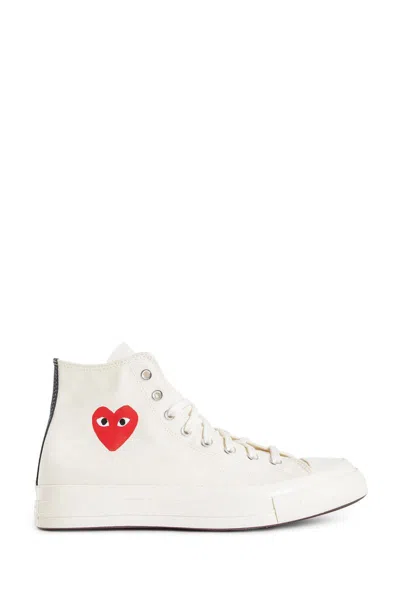 Comme Des Garçons Play Heart Graphic High-top Canvas Sneakers Converse In White