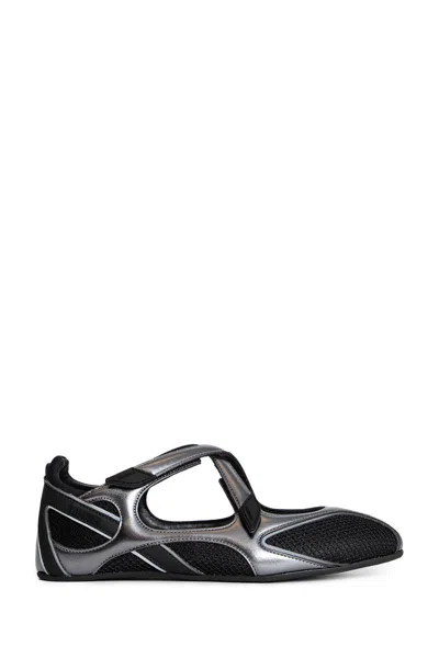 Attico Flat Shoes Blacks And Greys In Black