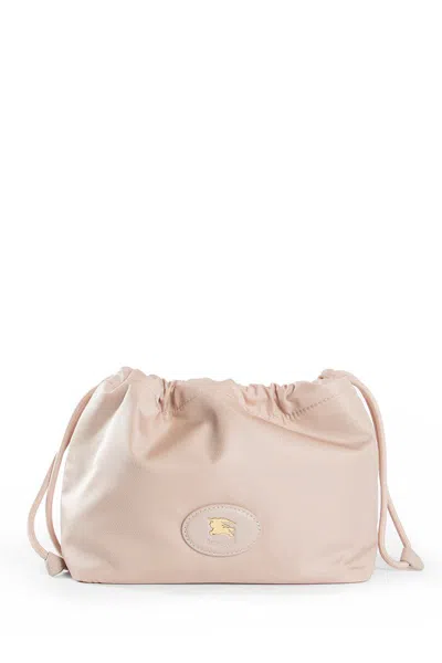 Burberry Reversible Pouch In Pink Nylon With Check Pattern