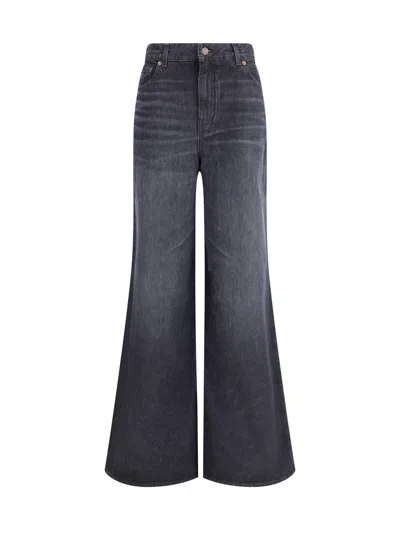 Chloé Chloe Loose Black Washed Jeans Women In Black