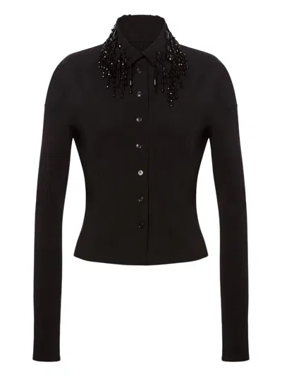 Alberta Ferretti Embellished Collar Fitted Silhouette Long Sleeves