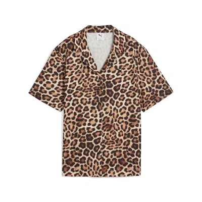 Puma Leo Luxe Women's Relaxed All-over Print Woven Shirt