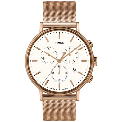 Timex Fairfield Chrono Rose Gold-tone Mesh Mens Watch