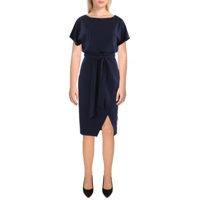Kensie Womens Blouson Belted Cocktail And Party Dress