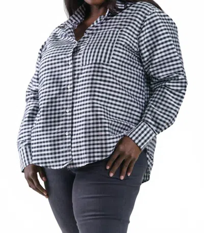 Jill Mcgowan Kat Shirt - Plus Size In Black And White Check