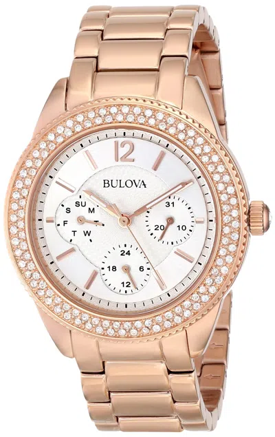 Bulova Swarovski Crystals Rose Gold-tone Ladies Watch
