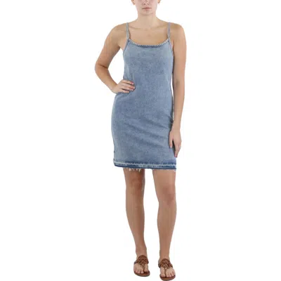 Hugo Boss Womens Frayed Hem Denim Mini Dress