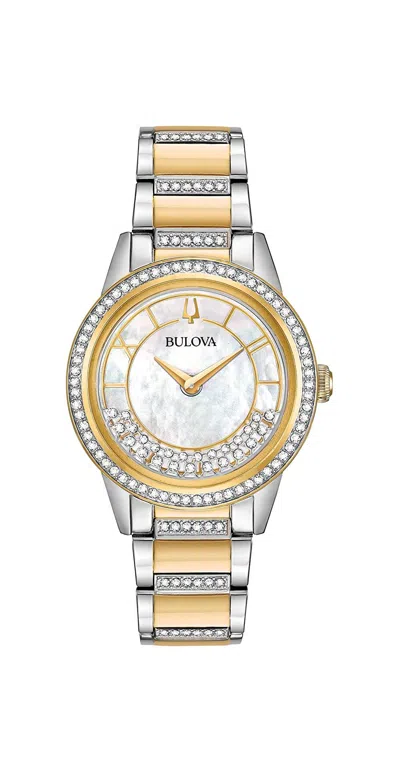 Bulova Turnstyle Crystal Two-tone Ladies Watch