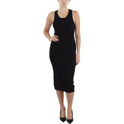 Sage The Label Womens Ribbed Sleeveless Midi Dress In Black