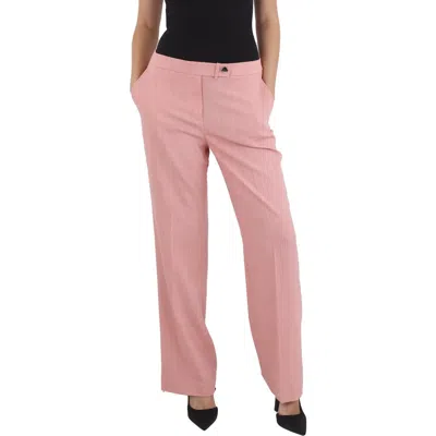Anne Klein Womens Pocket Twill Straight Leg Pants In Pink