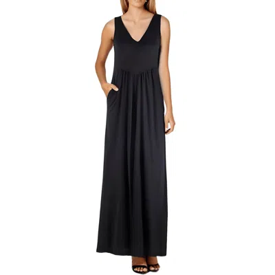 24seven Comfort Apparel Womens Sleeveless Long Maxi Dress In Black