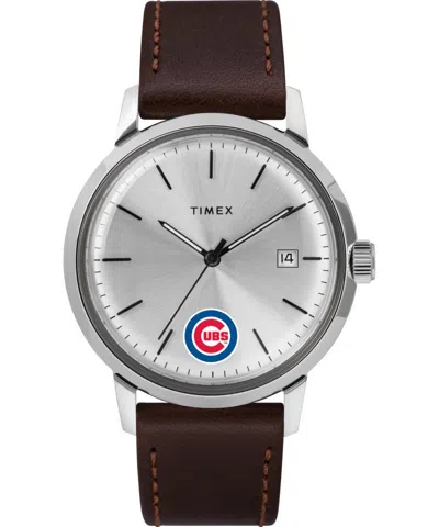 Timex Marlin Automatic 40mm Chicago Cubs Leather Mens Watch