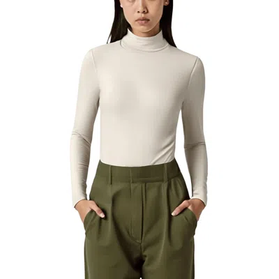 Splendid Womens Lightweight Long Sleeves Turtleneck Top In White