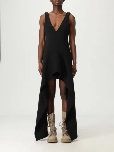 Jw Anderson J. W. Anderson V Neck Draped Hem Mini Dress In Black